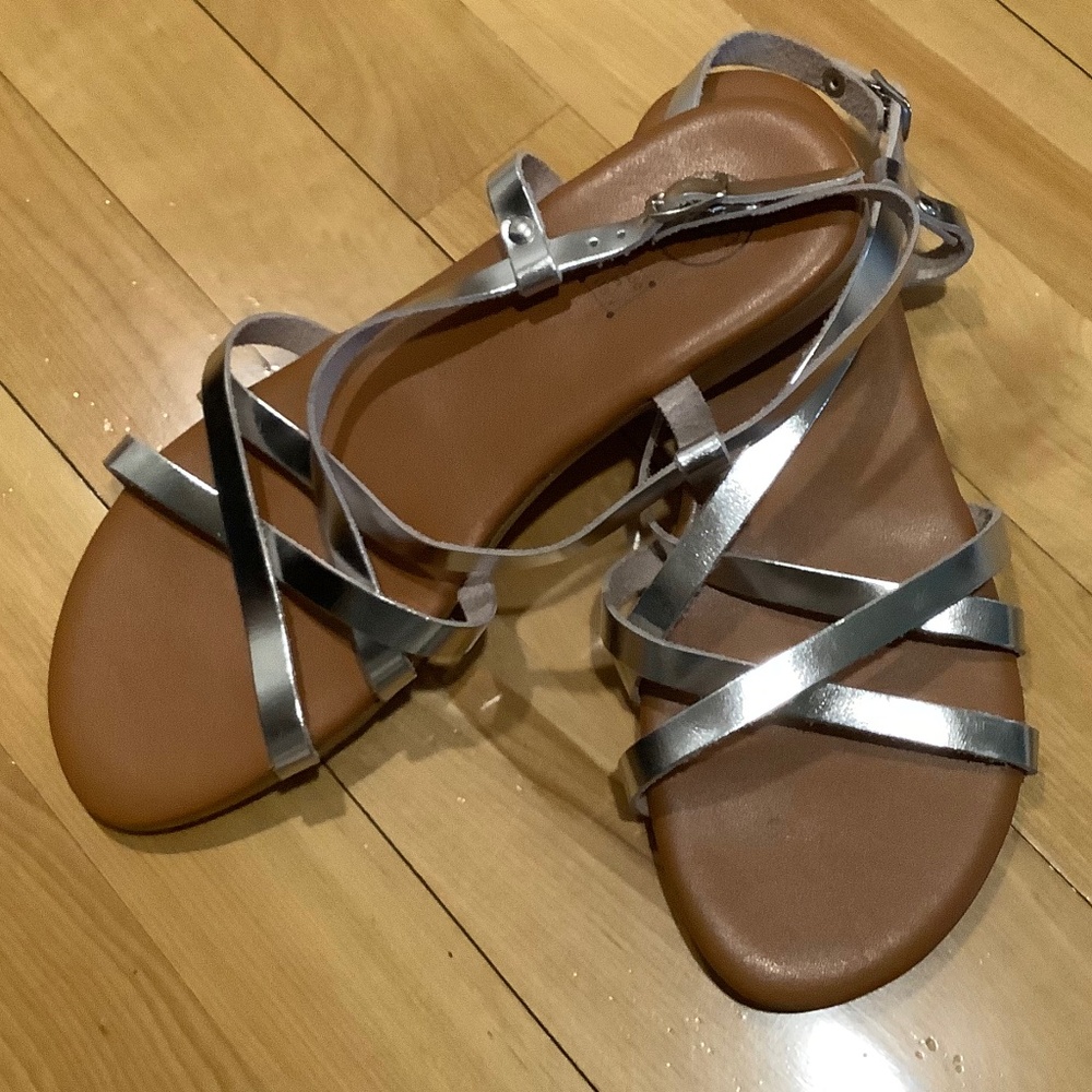 Silver Noga Italian Sandals Sz37